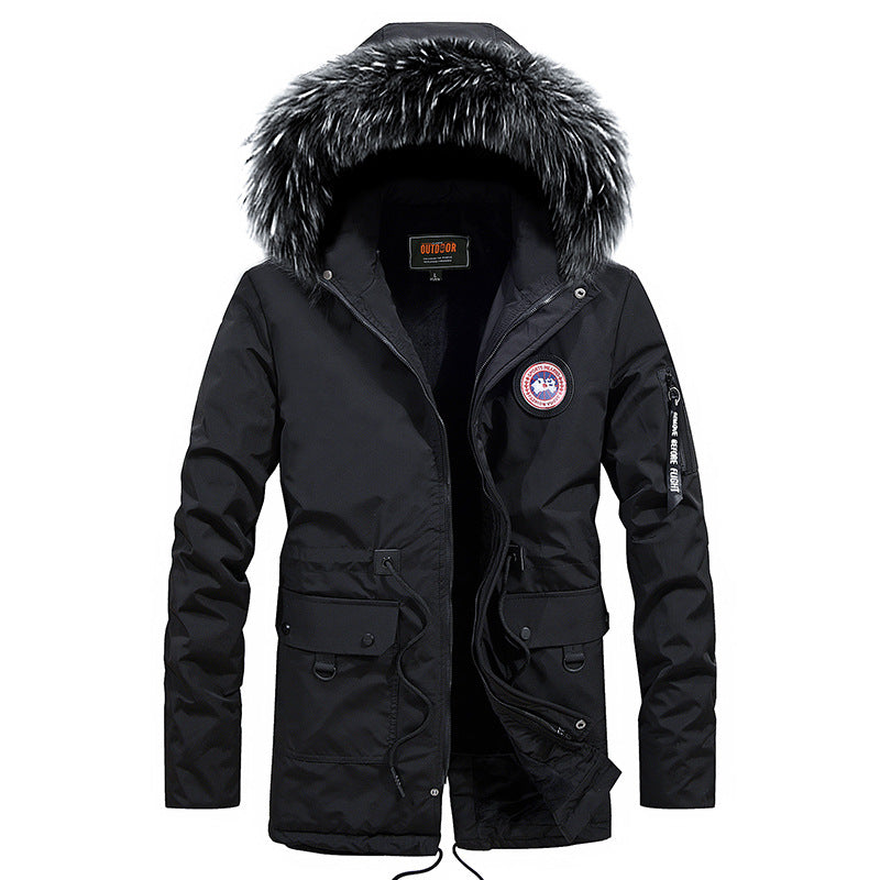 Herren Outdoor-Jacke Warm mit Abnehmbarem Fellkragen