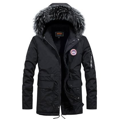 Herren Outdoor-Jacke Warm mit Abnehmbarem Fellkragen