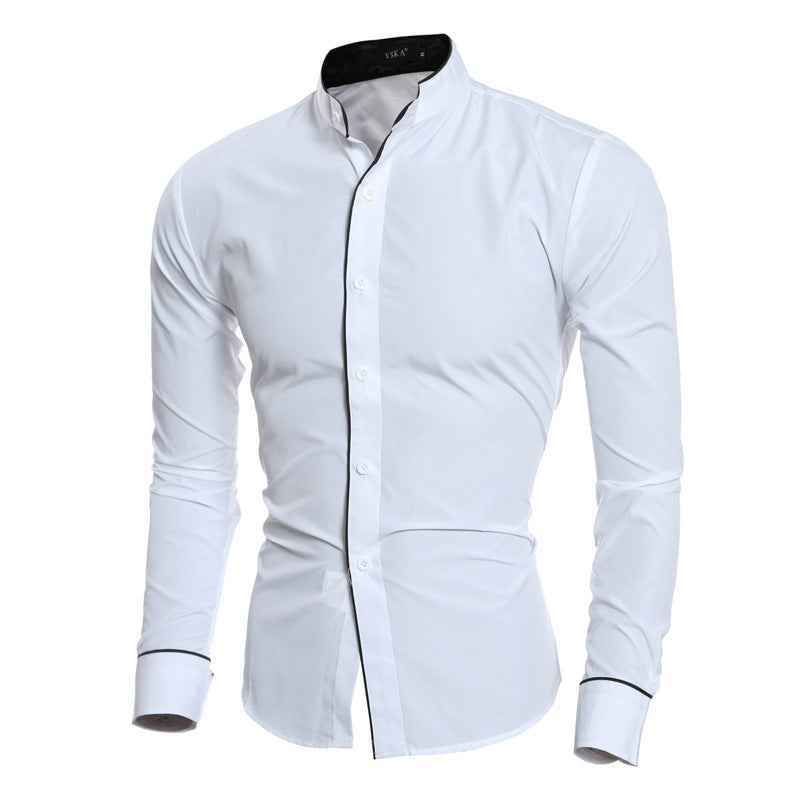 Herren Hemd Modern Stehkragen Elegantes Design