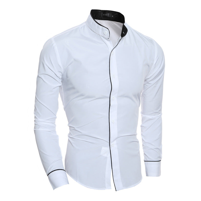 Herren Hemd Modern Stehkragen Elegantes Design