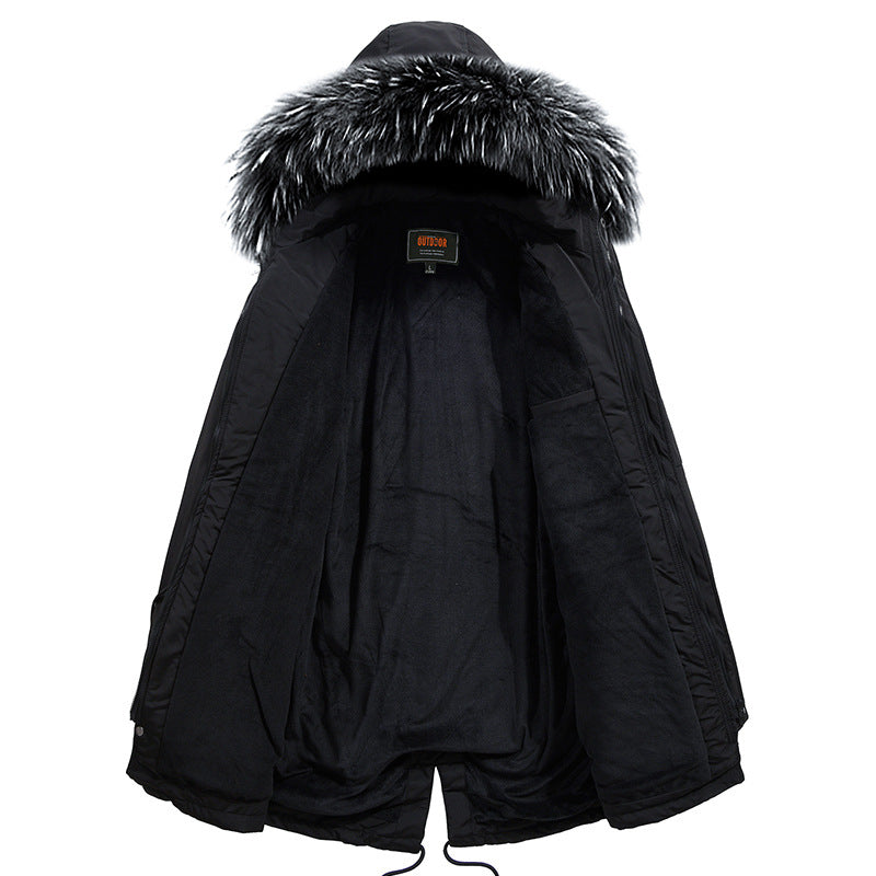 Herren Outdoor-Jacke Warm mit Abnehmbarem Fellkragen