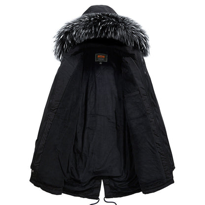 Herren Outdoor-Jacke Warm mit Abnehmbarem Fellkragen