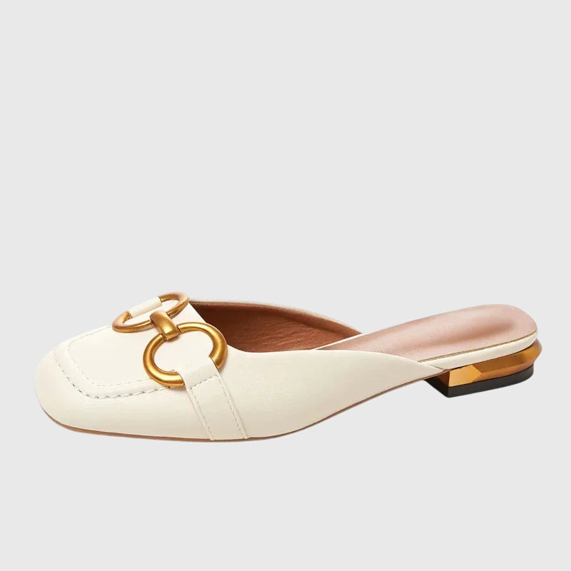 Damen Sandalen Slip-On Schnalle Schwarz