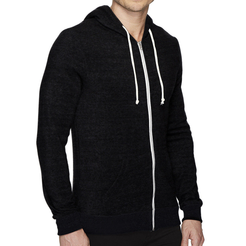 Herren Hoodie Funktionsshirt mit Reißverschluss und Taschen