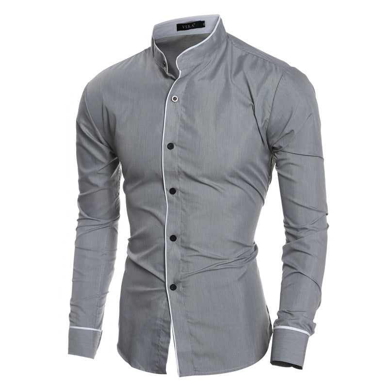 Herren Hemd Modern Stehkragen Elegantes Design