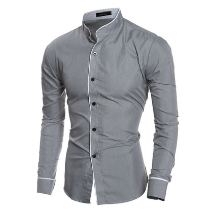 Herren Hemd Modern Stehkragen Elegantes Design