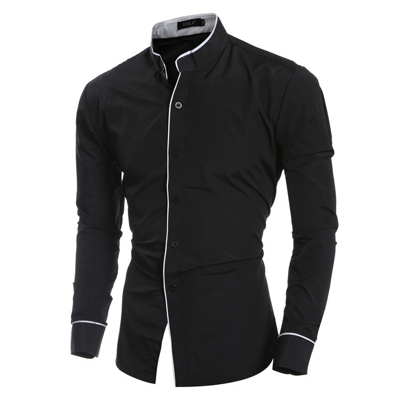 Herren Hemd Modern Stehkragen Elegantes Design - BerlinGlamour