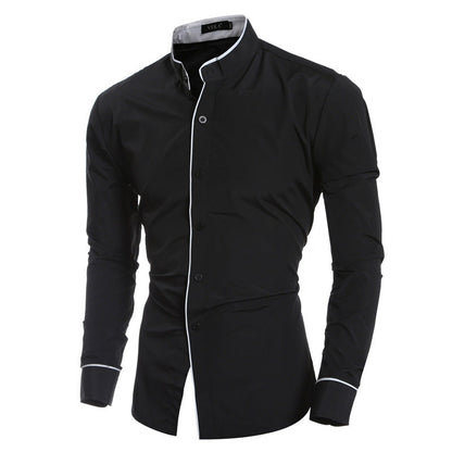Herren Hemd Modern Stehkragen Elegantes Design - BerlinGlamour