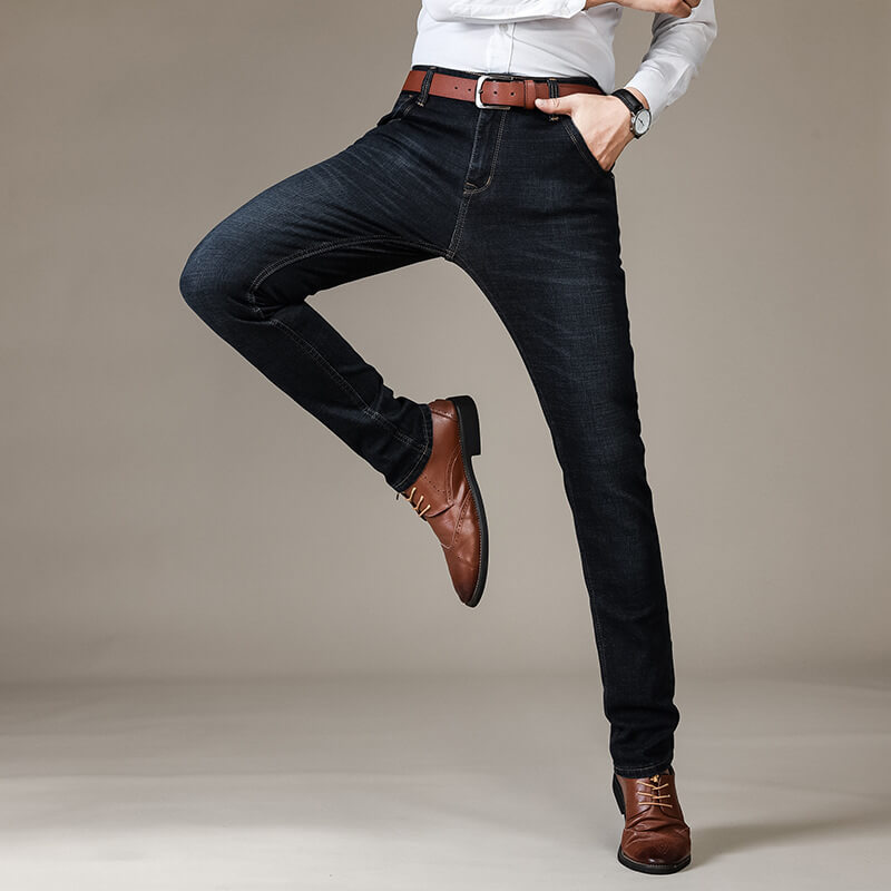 Herren Jeanshose Slim Fit Modern Schwarze Hose