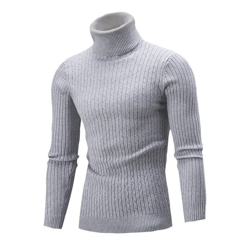 Herren Rollkragenpullover Strickware Modern Grau - BerlinGlamour