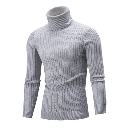 Herren Rollkragenpullover Strickware Modern Grau
