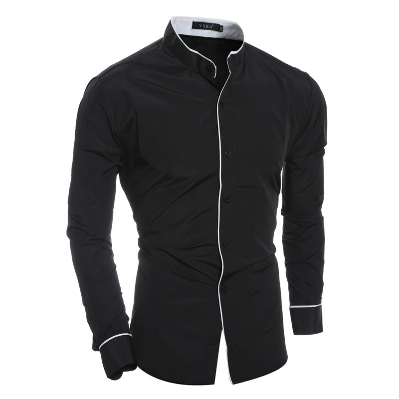 Herren Hemd Modern Stehkragen Elegantes Design