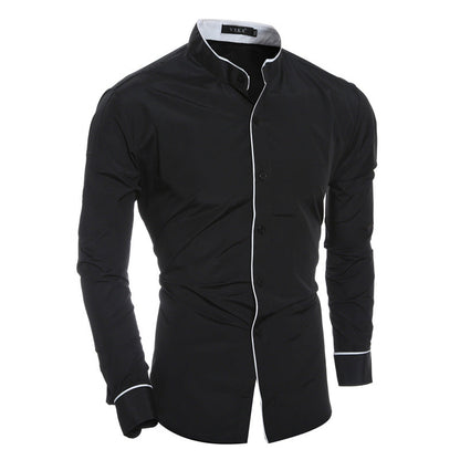 Herren Hemd Modern Stehkragen Elegantes Design