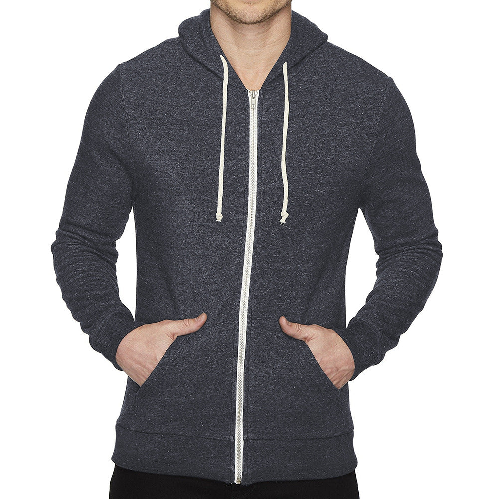 Herren Kapuzenjacke Funktionell Reißverschluss Kängurutasche Outdoor