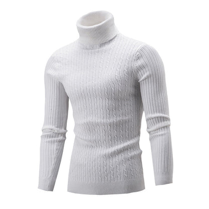 Herren Rollkragenpullover Strickware Modern Grau