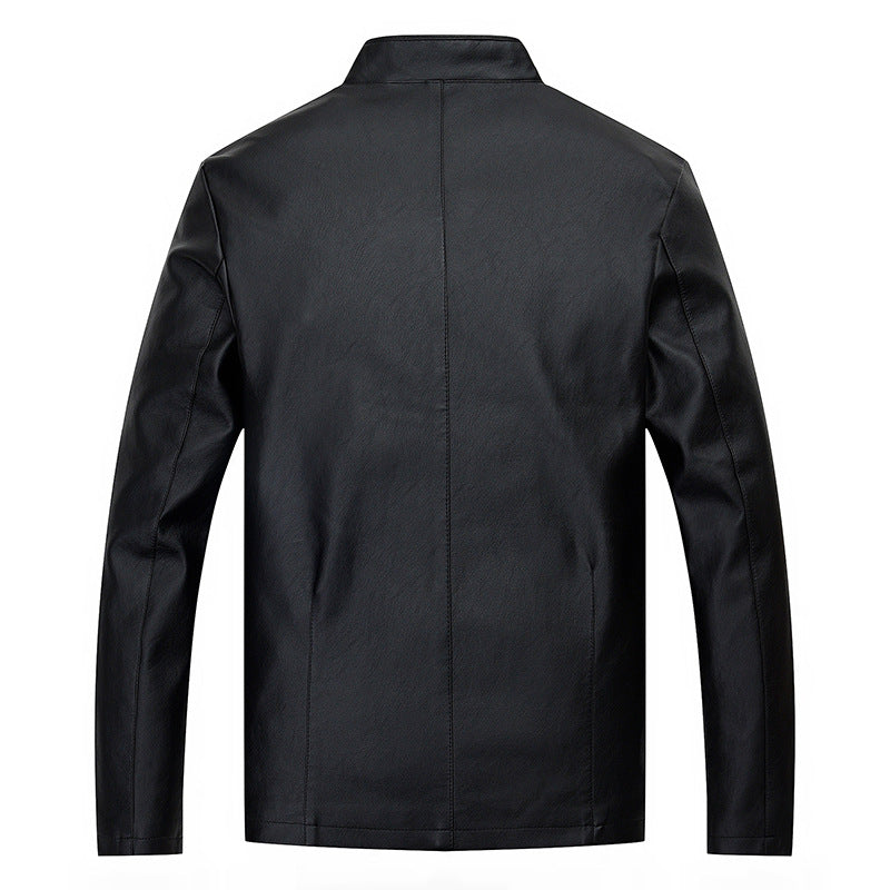Herren Lederjacke Modern Elegant Schnitt Schwarz