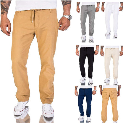 Herren Hose Bequem Baumwoll Casual Einfarbig - BerlinGlamour