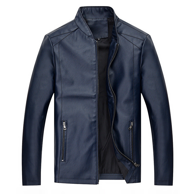 Herren Lederjacke Modern Elegant Schnitt Schwarz