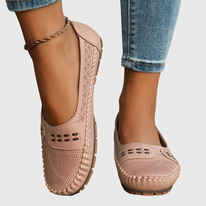 Damen Loafer Schuhe Lässig Perforiert Bequem