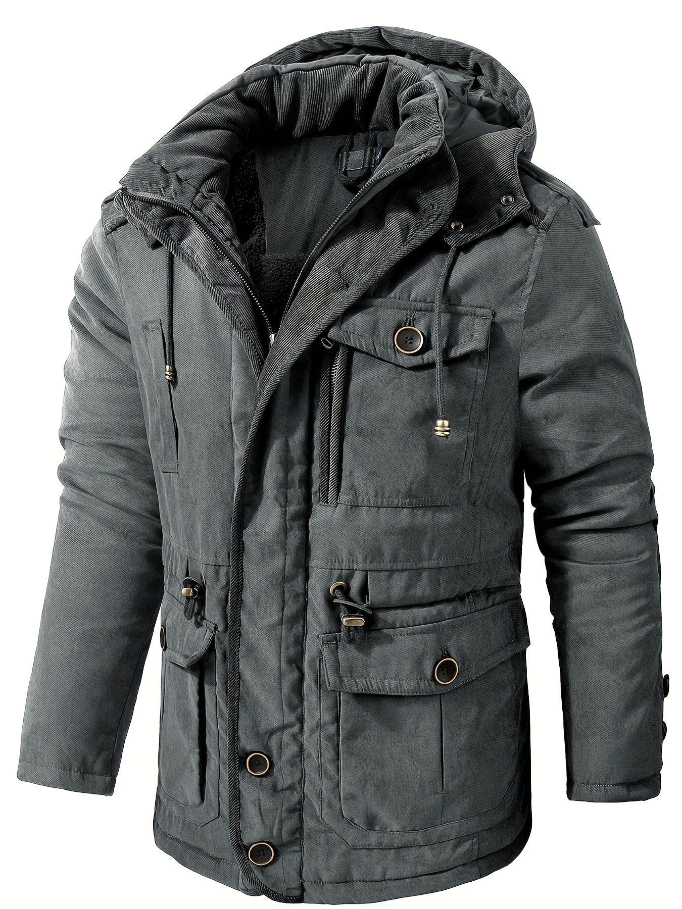 Herren Winterjacke Warm Kapuze Freizeitjacke