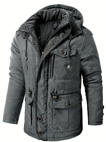 Herren Winterjacke Warm Kapuze Freizeitjacke