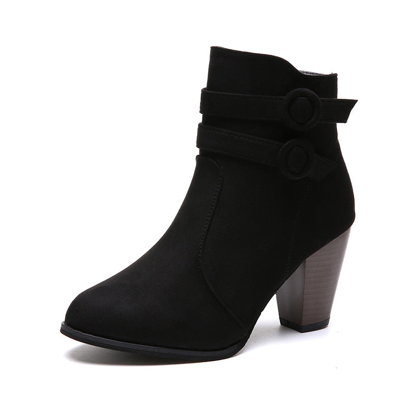 Damen Stiefeletten Komfort Blockabsatz Schnürsenkel