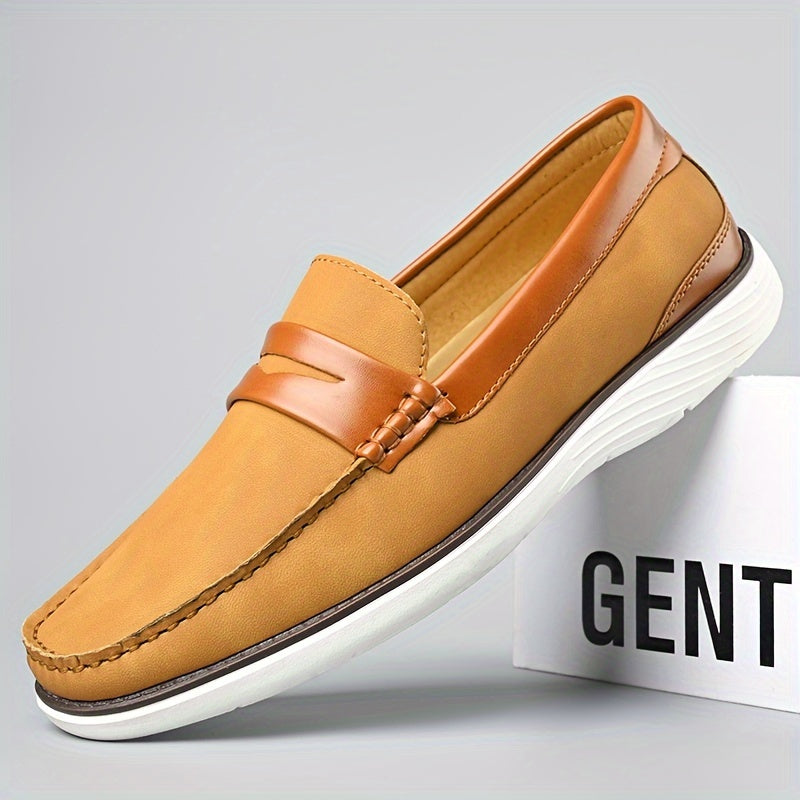 Elegante Herren Loafers Leder Schwarz Modern