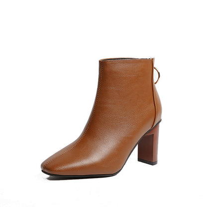Damen Lederstiefeletten Elegant Schwarz Heidi Mode