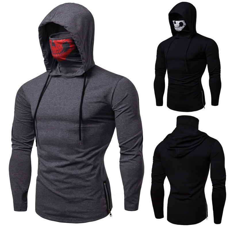 Herren Kapuzenpullover Totenkopf Design Schwarz Modern
