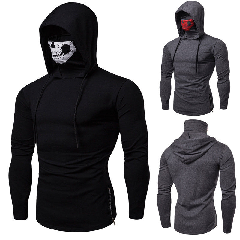 Herren Kapuzenpullover Totenkopf Design Schwarz Modern - BerlinGlamour