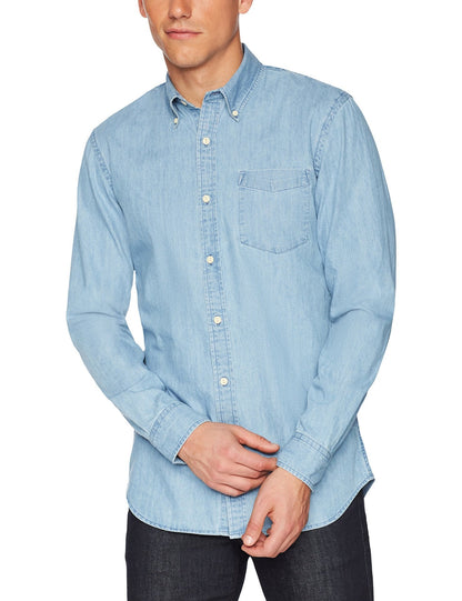 Herren Denimhemd Modern Slim Fit mit Brusttasche