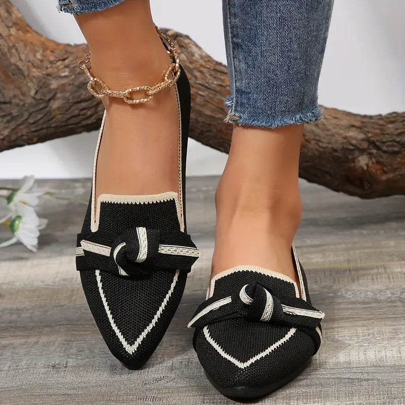 Damenschuhe Atarah: flache Schuhe mit Schleife