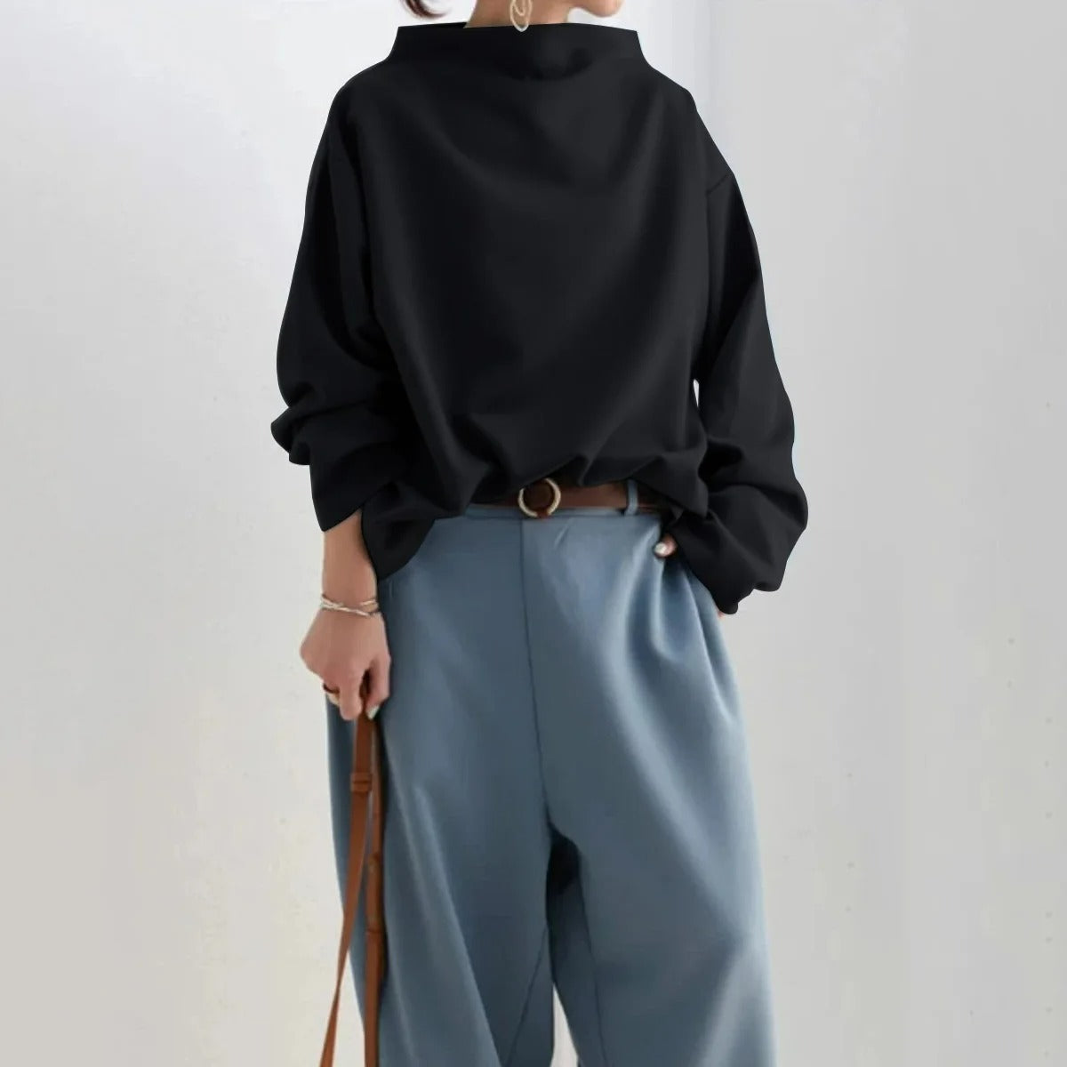 Eleganter Frauenpullover Langarm Fein