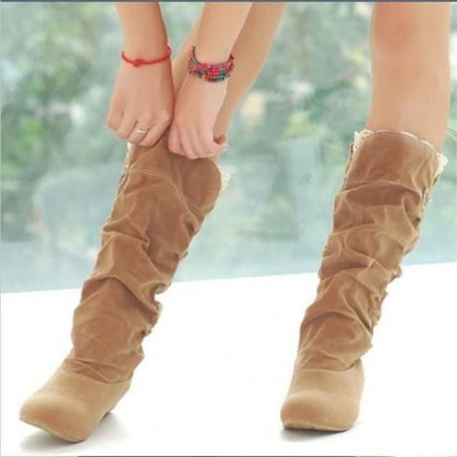 Damen Stiefel Wedge Bequem Rüschen Schnürsenkel - BerlinGlamour