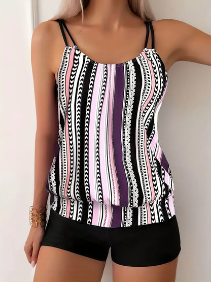 Badeanzug Tankini Gestreift Damen