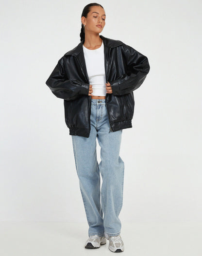 Lederjacke Damen Groß Ledermantel Frauen