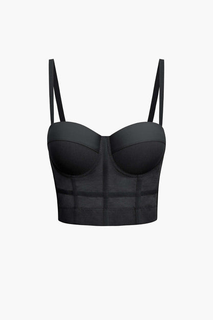 Bustier-Top Figurbetont Mit Bügel-Cups und Mesh-Struktur