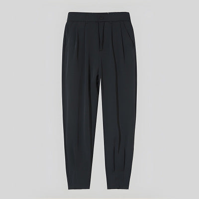 Herren Anzughose Slim Fit Schwarz Elegant
