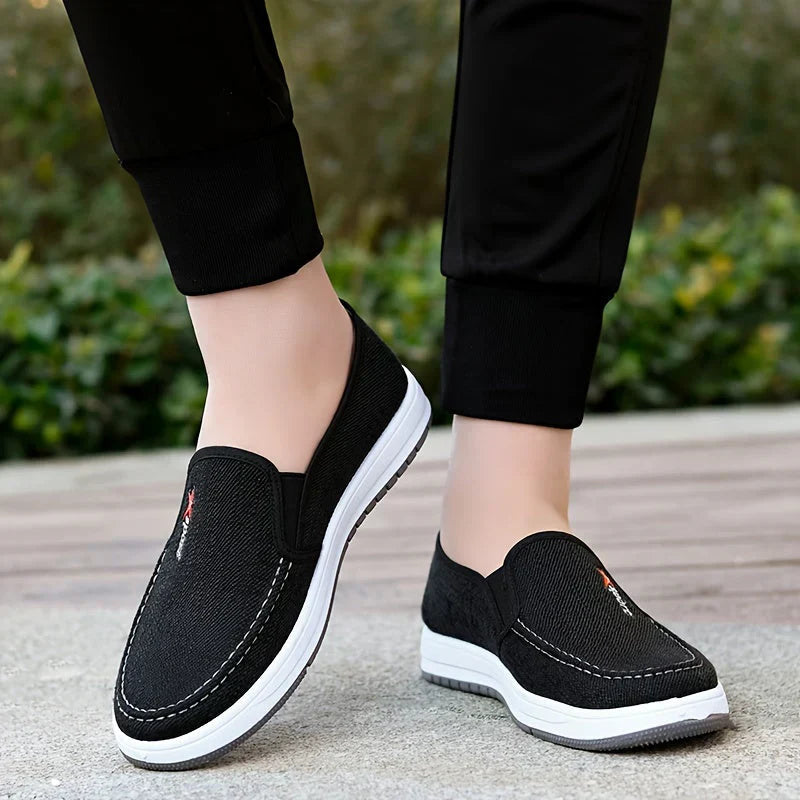 Herren Segeltuchschuhe Slip On Bequem Leicht