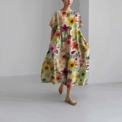 Baumwoll-Look Kleid mit 3D-Druck von BerlinGlamour