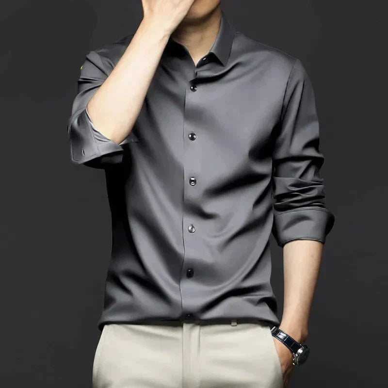 Herren Seidenhemd Elegantes Vielseitiges Sommerhemd