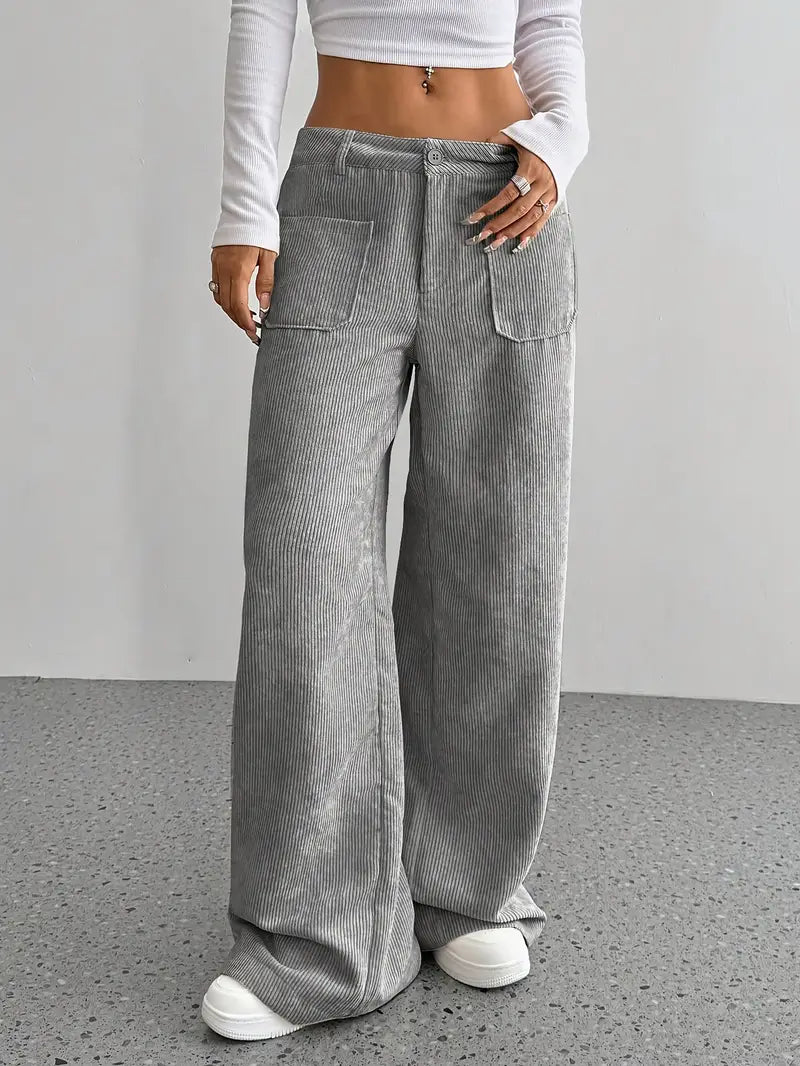 Damenhose Weite Bein Cordhose Frauen Trend