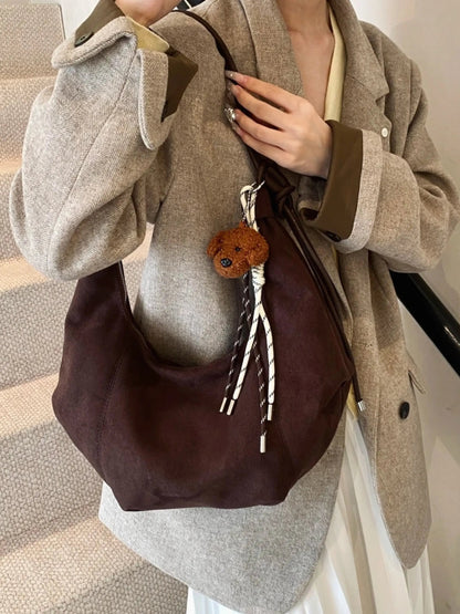 Boho Tasche Leder Hobo Bag Frauen Rucksack Schlicht