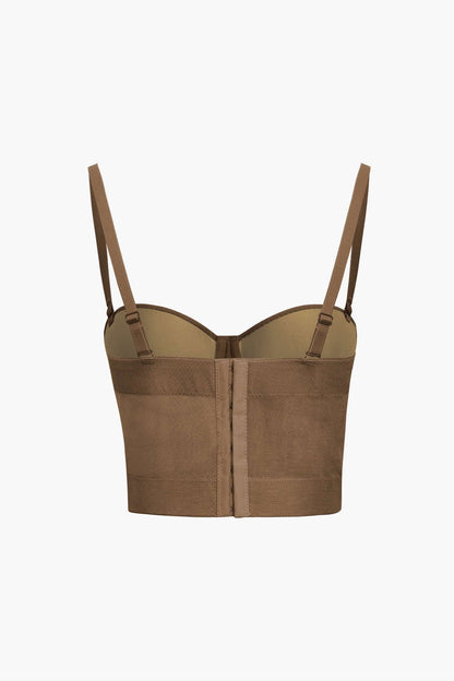Bustier-Top Figurbetont Mit Bügel-Cups und Mesh-Struktur