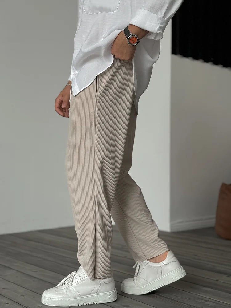 Herrenhose Moderne Rippstruktur Stretch