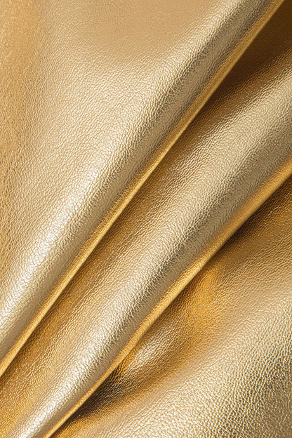 Goldener Minirock High Waist Figurbetonter Metallic-Rock