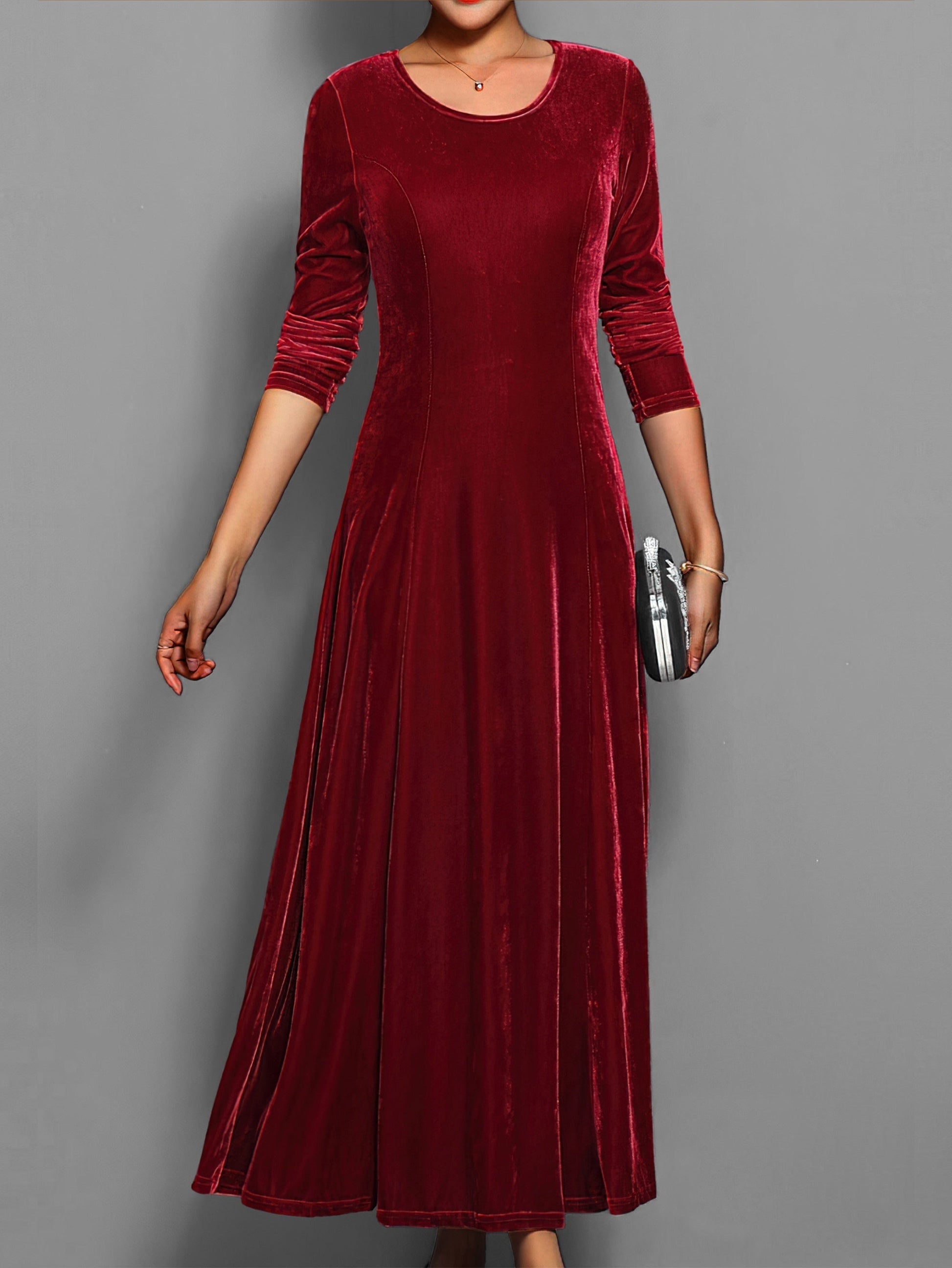 Damen Kleid Lang Slim Fit Abendkleid Elegант - BerlinGlamour