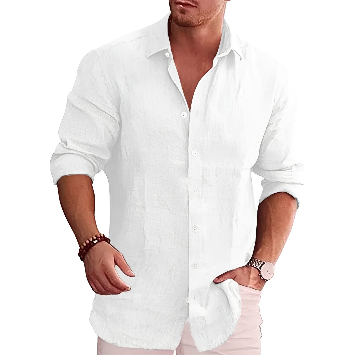 Herren Hemd Langarm Slim Fit Modern Lässig