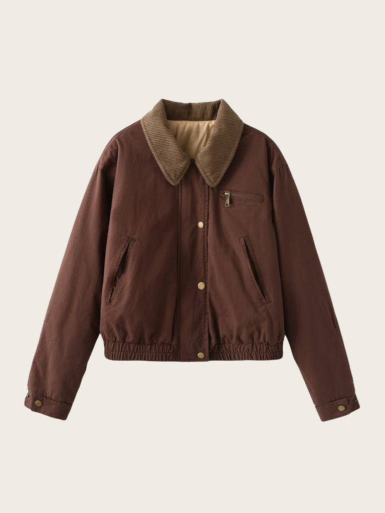 Herren Bomberjacke Cord Reißverschluss Casual Mode