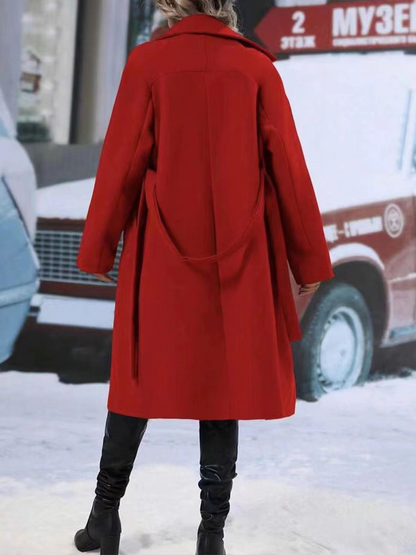 Damen Trenchcoat Klassisch Doppelknopf Verschluss Elegent - BerlinGlamour